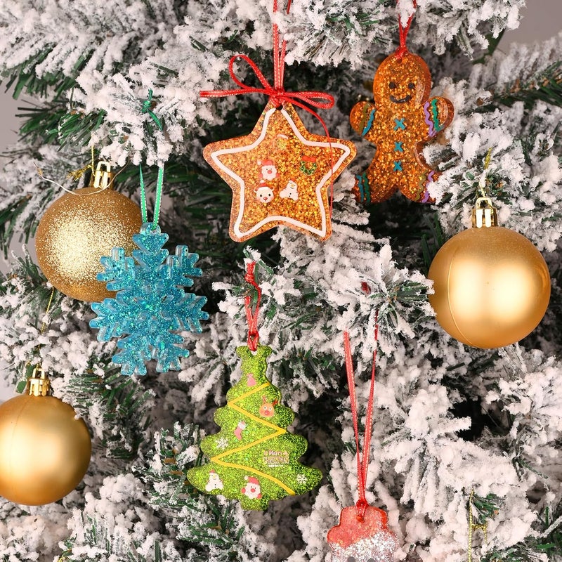 Actvty Christmas Resin Molds, 2 PCS Christmas Ornaments Silicone Molds for Epoxy Resin, 16 Cavities Large Pendant Molds DIY Resin Crafts Jewelry Keychain Xmas Gift Christmas Tree Decor - Image 5